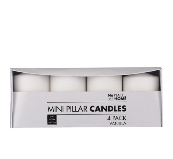 4 Piece Mini Pillar Candles - 5 X 8cm, Scented