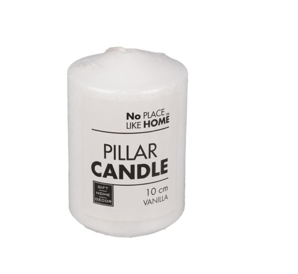 Scented White Pillar Candle - 10 X 7cm