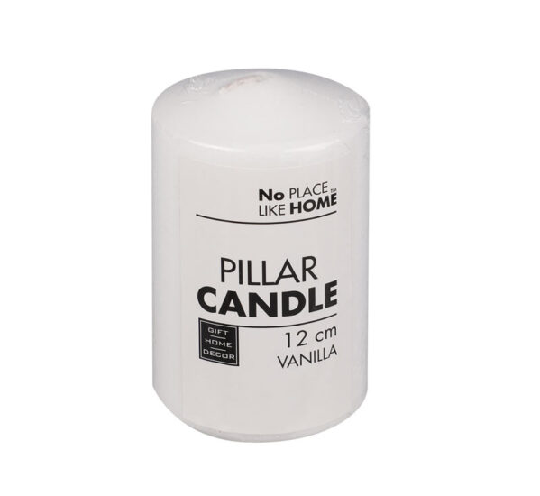 Scented White Pillar Candle - 12 X 7cm