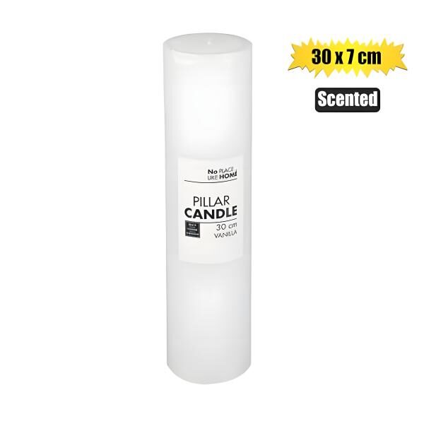 Scented White Pillar Candle – 30 X 7cm