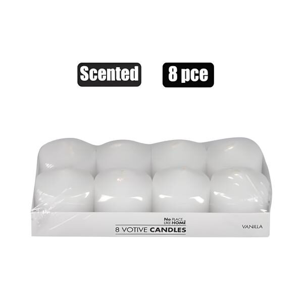 Scented Votive Candles - 8-Pack, White