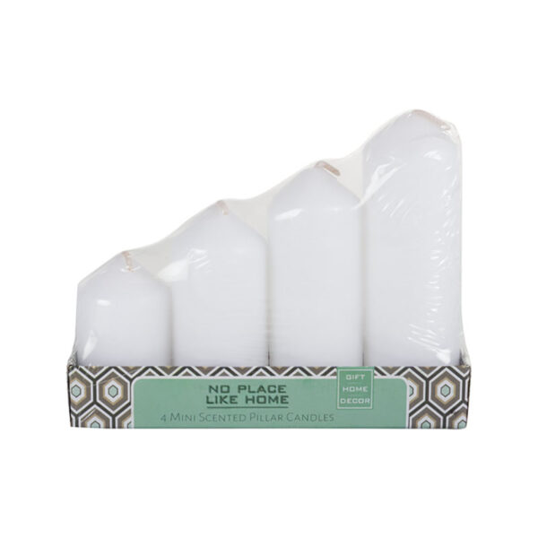 4 Piece Mini Pillar Candle Set - Scented