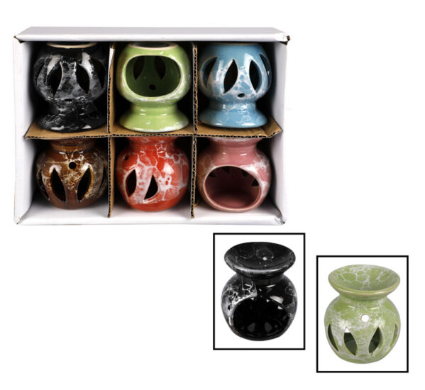 Ceramic Oil Burner Assorted Colours - 8.5cm