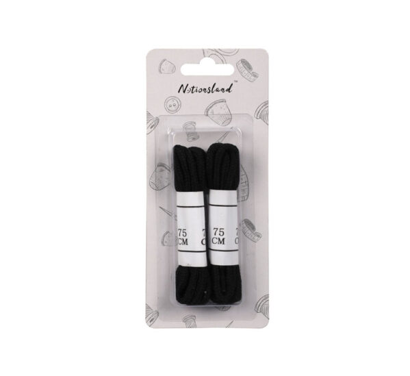 Haberdashery Shoe Laces 75cm Black