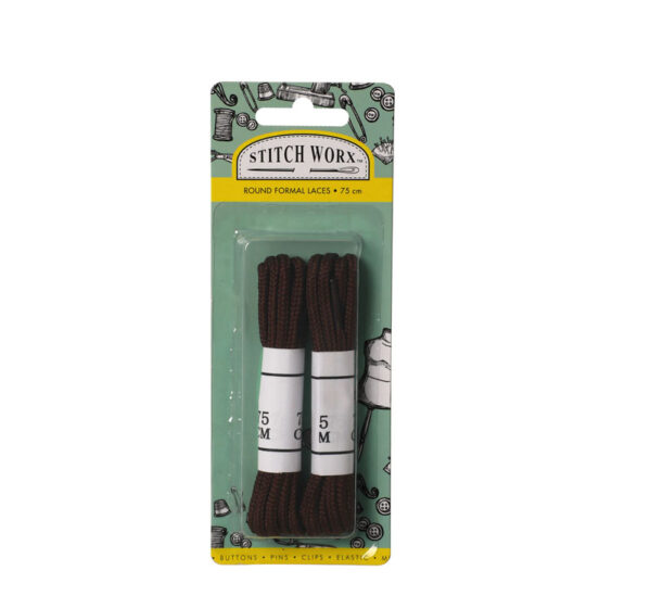 Haberdashery Shoe Laces 75cm Brown
