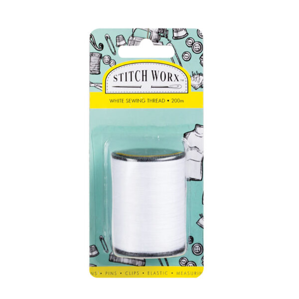Bulk Pack 3 X Polyester Sewing Thread - 200m White Thread
