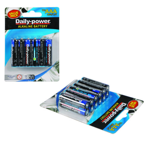 Daily-Power Alkaline Battery - Size Aaa, Card Of 12