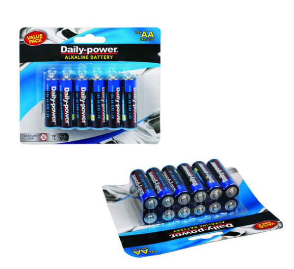 Daily-Power Alkaline Battery - Size Aa, Card Of 12