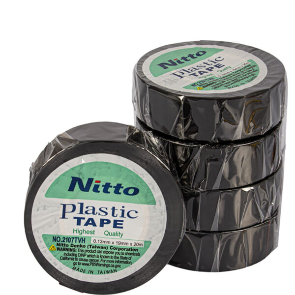 Bulk Pack 5 X Insulation Tape Nitto Black - 18mm X 20m