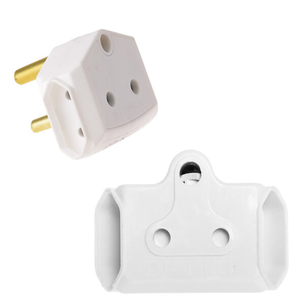 3 Way Adaptor - 1 X 16amp, 2 X 5amp 2pin