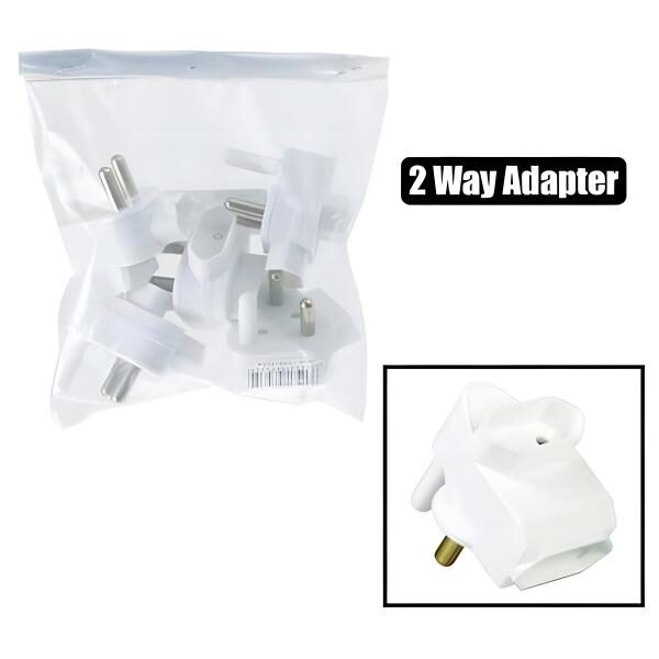 Bulk Pack 5 X 5amp 2 Pin Euro Adator Single Plug