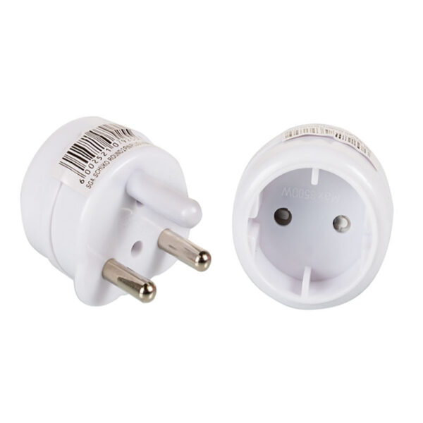 Bulk Pack 5 X 5amp 2pin Shuko Adaptor - Single Plug