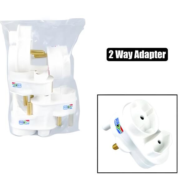 Bulk Pack 5 X Schuko Twin Adaptor - 2 X 5amp 2 Pin