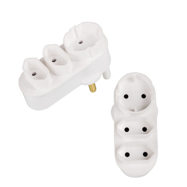 Bulk Pack 5 X Euro Adaptor 2 Pin - Shuko And 2 Pin