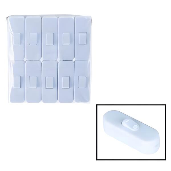 Bulk Pack 10 X Through Switch White