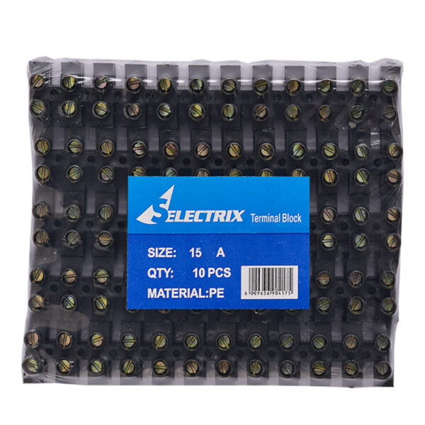 Bulk Pack 10 X Strip Connect – 15amp 12 Way Black