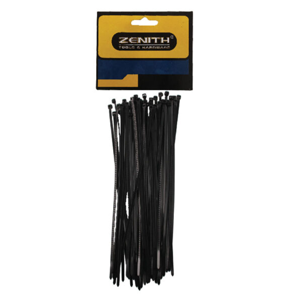 Zenith Black Cable Ties - 4.8mm X 200mm Pack 50
