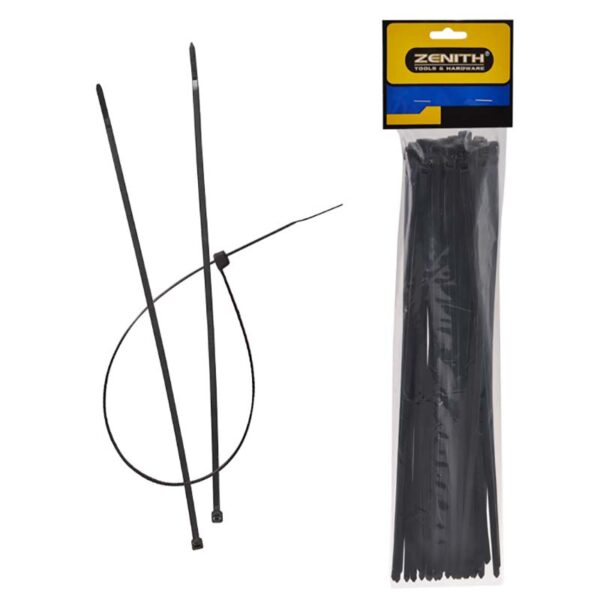 Black Cable Ties - 4.8 X 300mm 50-Pack