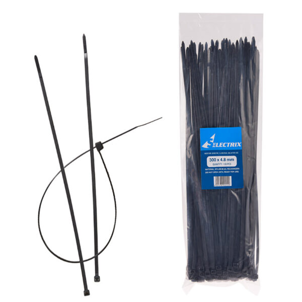 Cable Ties - 4.8mm X 300mm Black Pack 100