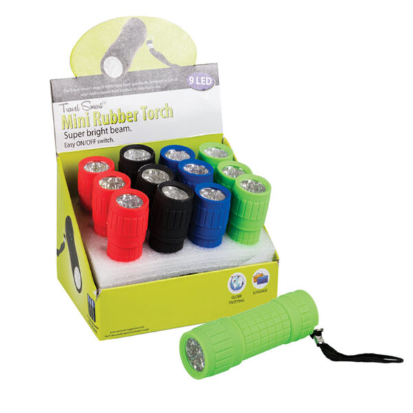9 Led Plastic Torch - Uses 3 Aaa Batteries