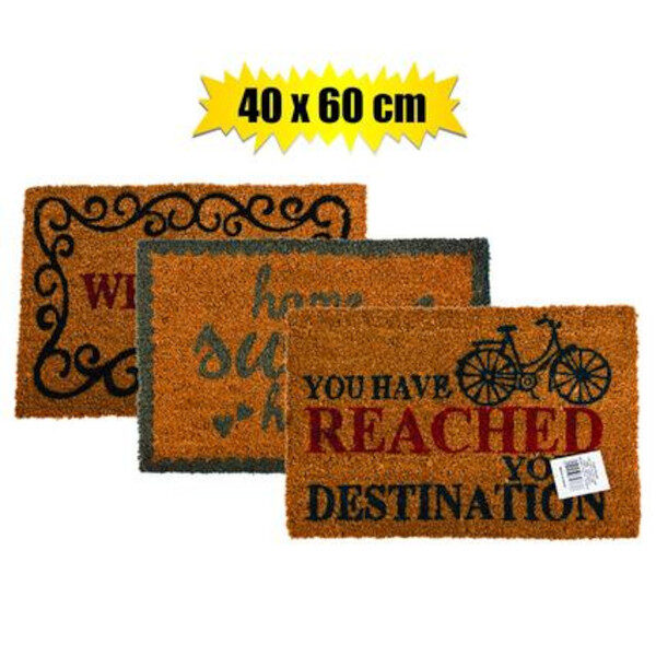 Printed Coir Doormat - 40 X 60cm, Assorted Designs
