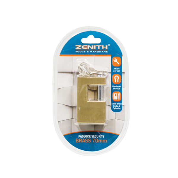 Padlock Brass Security - 70mm X 48mm X 18mm Zenith