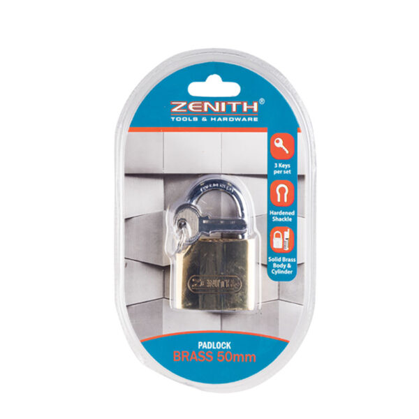 Padlock Brass - 50mm Carded