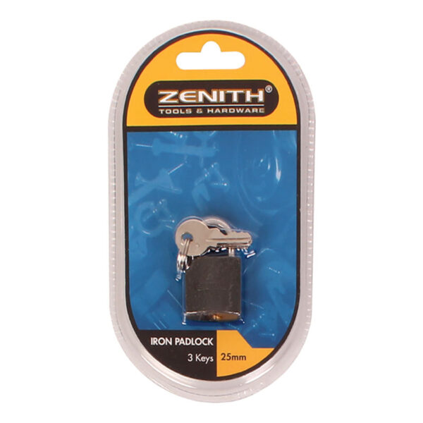 Padlock Zenith Iron - 25mm Carded