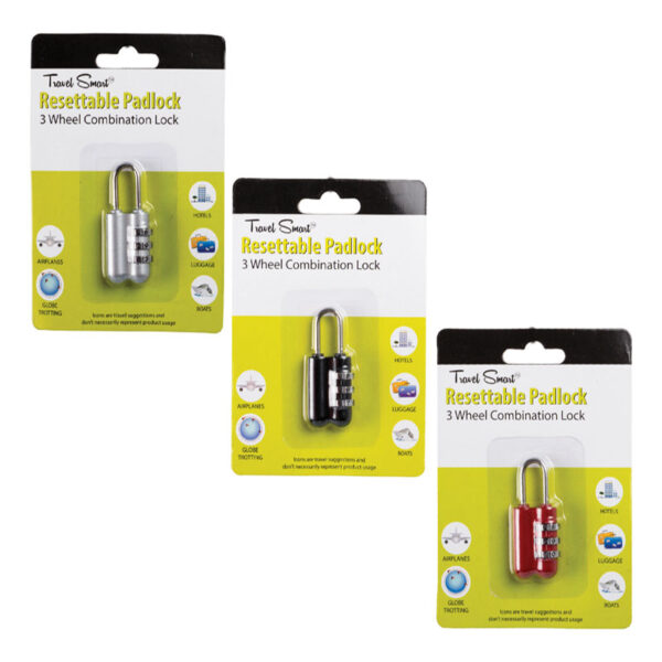Resettable Combination Padlock – Oblong, Assorted Colours