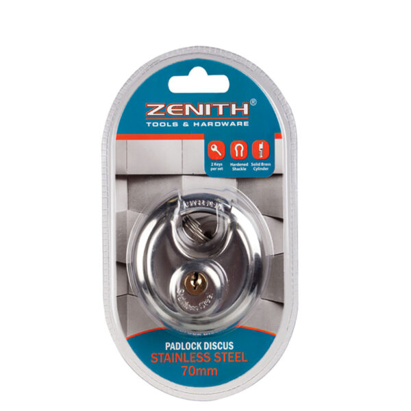 Discus Padlock - 70mm, Stainless Steel