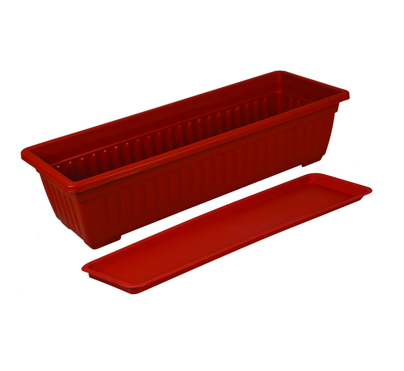 Rectangular Planter With Tray - 59 X 21 X 14cm