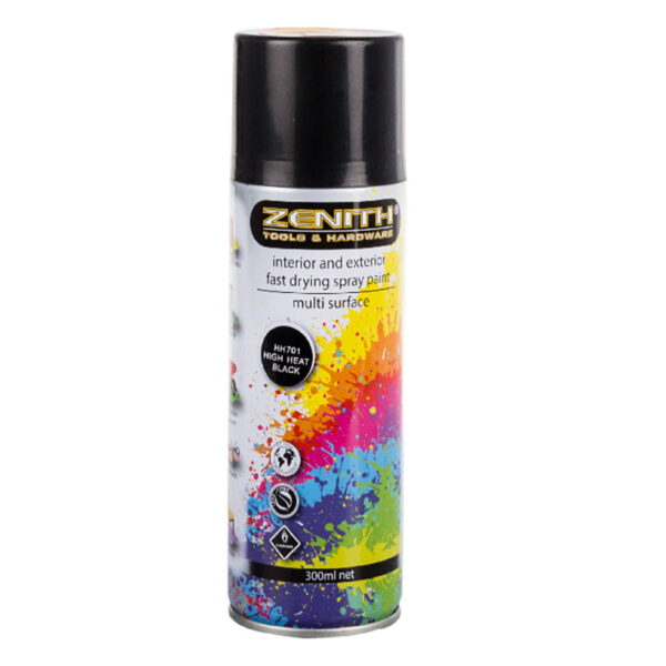 Spray Paint - 300ml Net High Heat Black