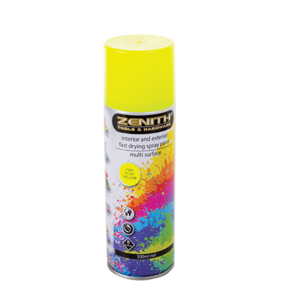Zenith Spray Paint - 300ml Can Fluorescent Yellow