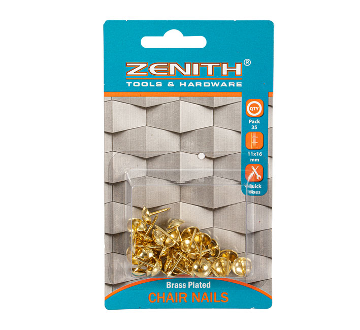 Nails Chair 11mm X 16mm Brass 35 Piece