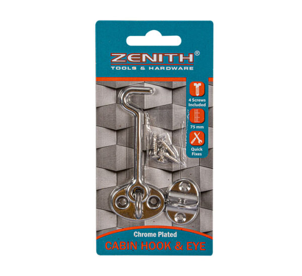 Cabin Hook And Eye Coated Plastic With Screws - 75mm