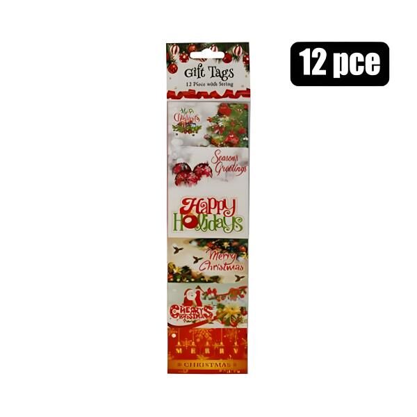 Tie On Christmas Tags Pack Of 12