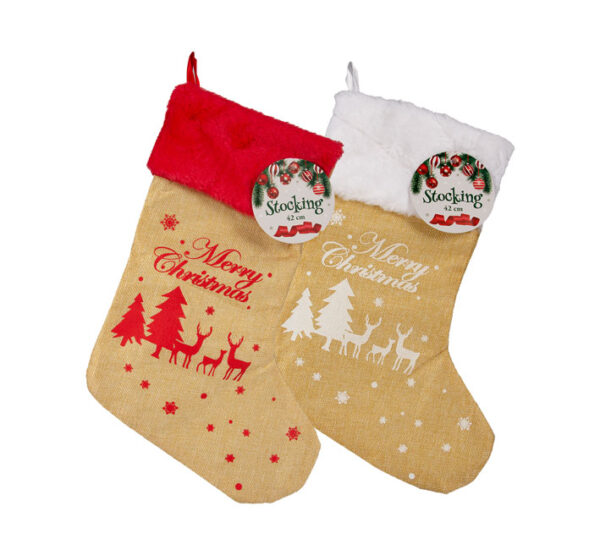 Xmas Dress Up Stocking Woven 42cm