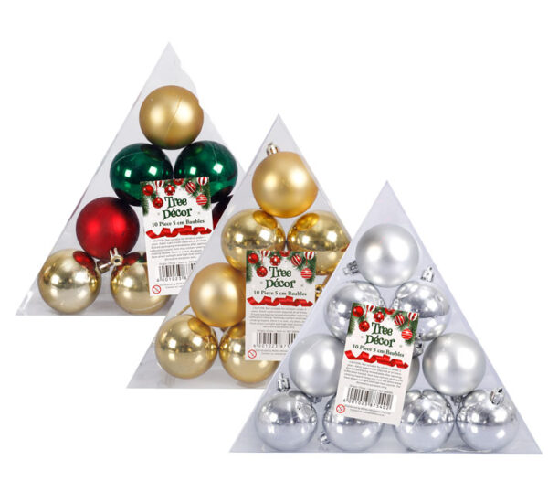 Christmas Tree Decor Balls - 5cm Pack Of 10