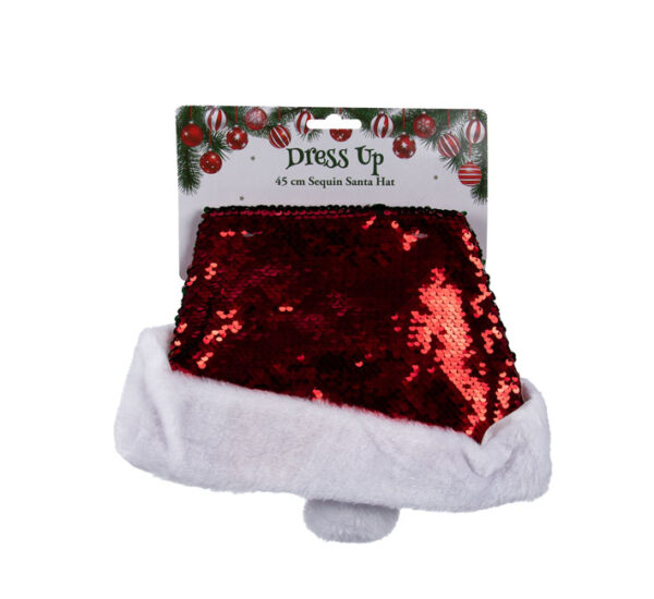 Christmas Dress Up Sequin Santa Hat - 30cm X 45cm