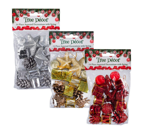 Christmas Tree Decor Box Cone Star Pack Of 14 Assorted Pieces