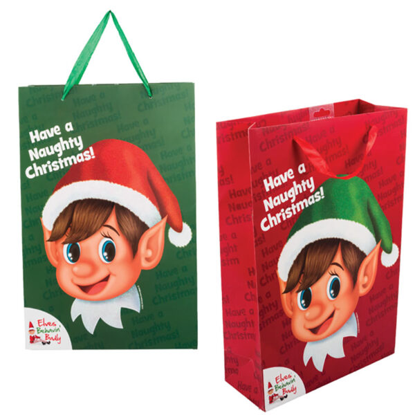 Christmas Jumbo Elf Gift Bag - 30cm X 42cm Assorted Designs
