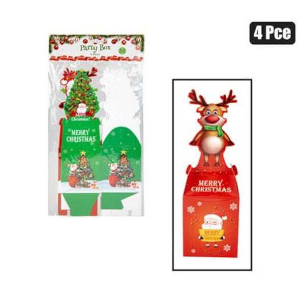 Christmas Sundry Party Boxes - 4 Piece - 18cm X 8cm