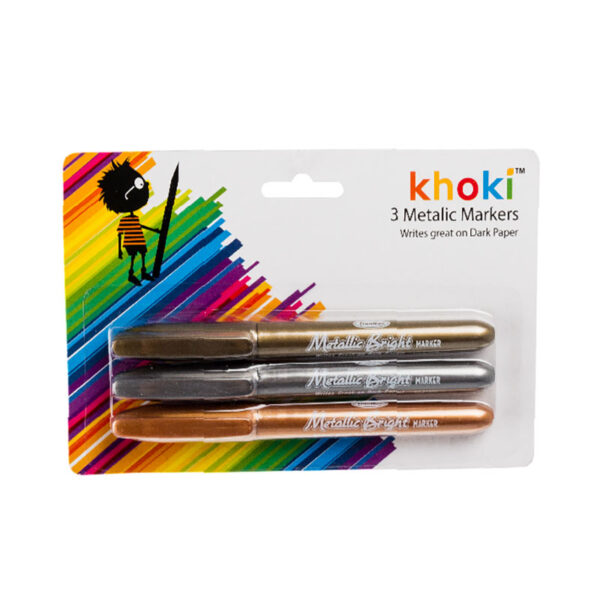 Metallic Marker Set - 3-Piece, Gold, Silver & Bronze
