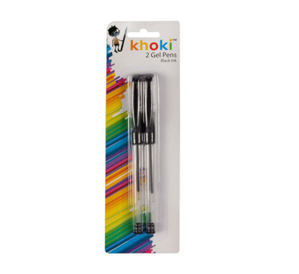 Black Gel Pen - 2 Per Blister Pack