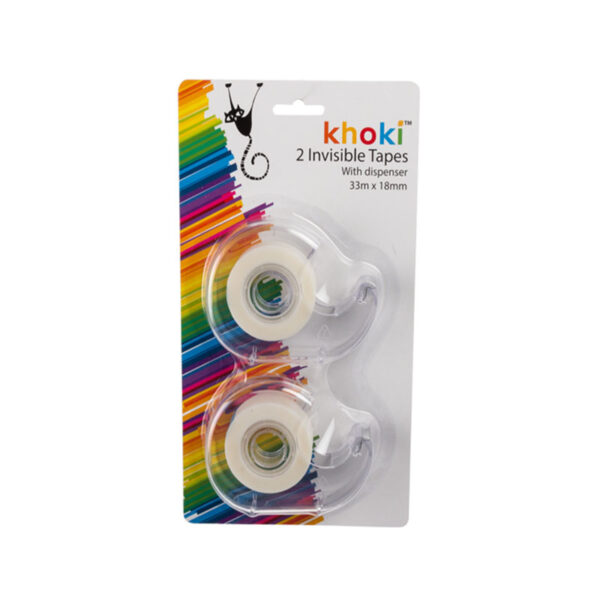 Invisible Adhesive Tape In Dispenser - Card Of 2, 18mm X 33m