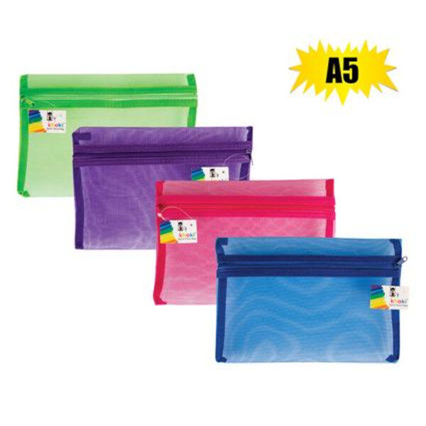 A5 Neon Mesh Pencill Case - Assorted Colours
