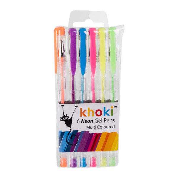 Neon Gel Pens - 6-Pack, Assorted Colours