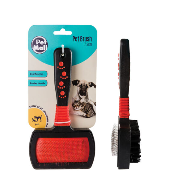 Dog/Cat Rubber Wide Brush - 2 Function