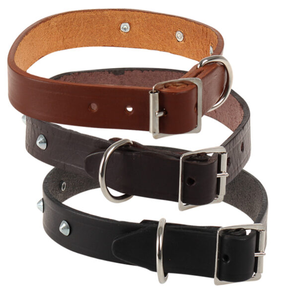 Pet Dog-Collar Leather Rivetted 25mm