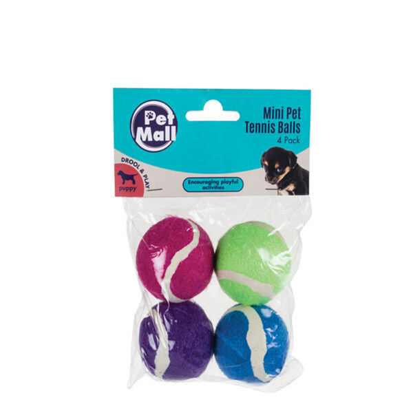 Pet Mini Tennis Balls - 4-Pack, Assorted